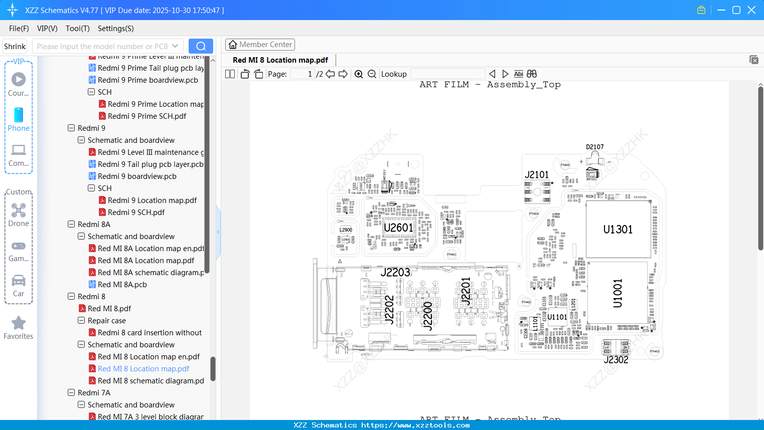 Xiaomi Redmi 8 Location Map